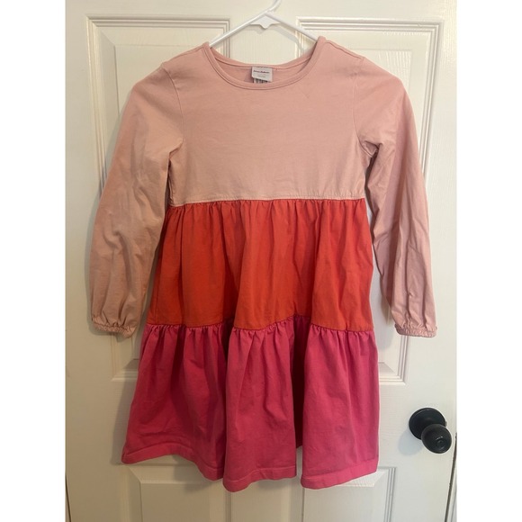 Hanna Andersson Other - Hanna Andersson Girls Pink Tiered Dress Size 8 Long Sleeves
